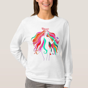 Multi-colored long-haired goddess Thunder_Cove T-Shirt