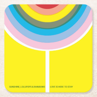 Multi-colored "Love is here to stay" coaster set.