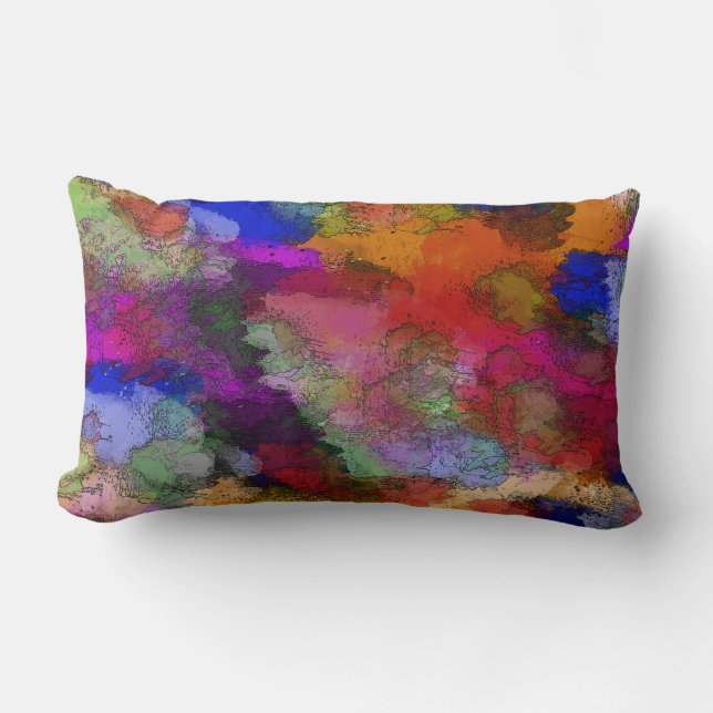 Multi Colored Lumbar Pillow (Front)