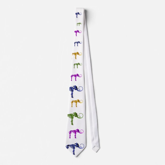 Multi Colored Mammoth Skeletons Neck Tie (Front)
