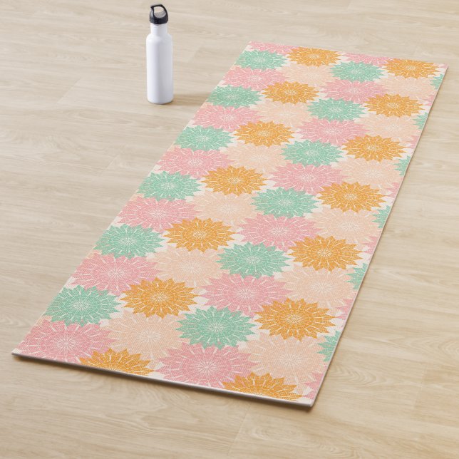 Multi Colored Mandala Illustration Pattern Yoga Mat (In Situ)