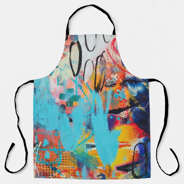 Multi Colored Mixed Media Art Apron (Front)