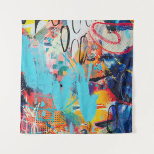 Multi Colored Mixed Media Art Tapestry