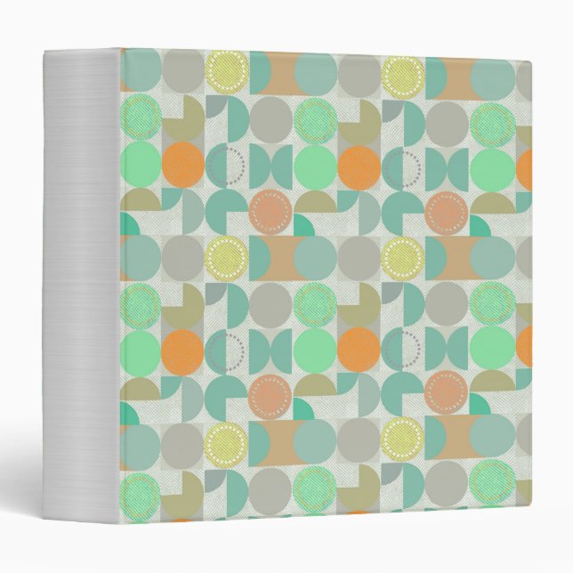 Multi-colored modern geometric 3 ring binder (Front/Spine)