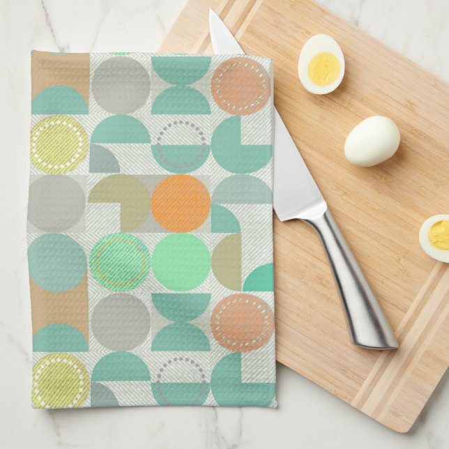 Multi-colored modern geometric   kitchen towel (Quarter Fold)