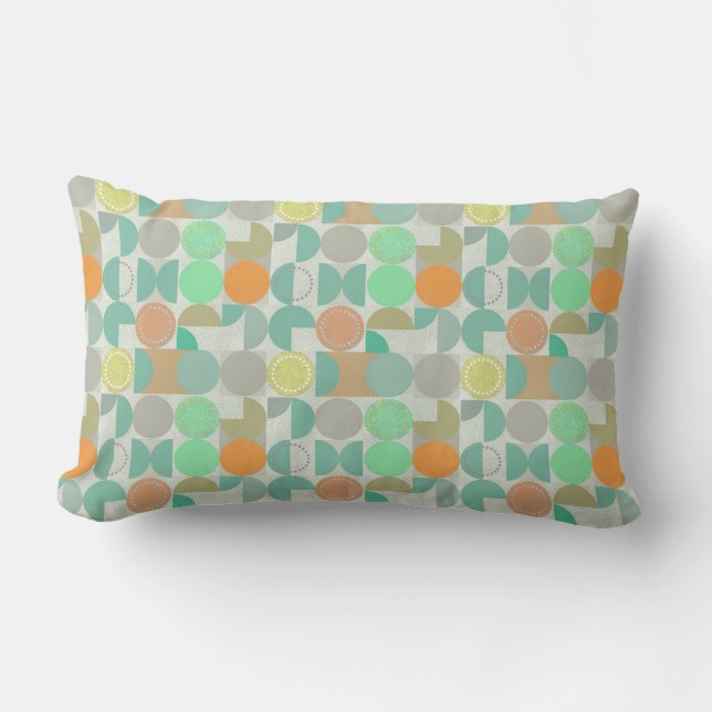 Multi-colored modern geometric   lumbar pillow (Front)
