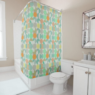 Multi-colored modern geometric shower curtain