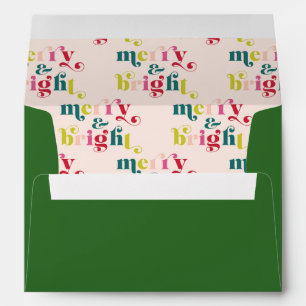 Multi Colored Modern Merry & Bright Christmas Envelope
