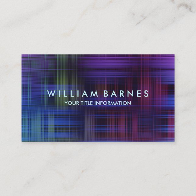 Multi Colored Modern Plaid Business Card (Front)