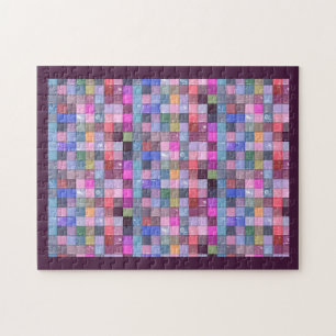 Multi-colored Mosaic Squares Jigsaw Puzzle
