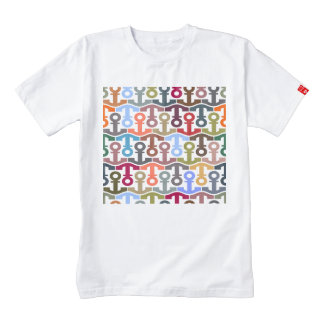 Multi Colored Nautical Anchor Pattern Zazzle HEART T-Shirt