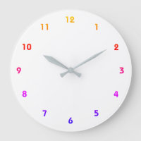 Multi-Colored Numbered Clock Face Wall Clock