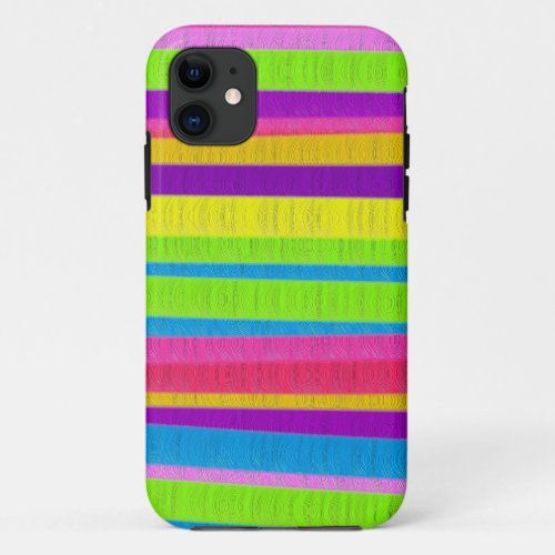 Multi colored oil paint stripes iPhone 11 case