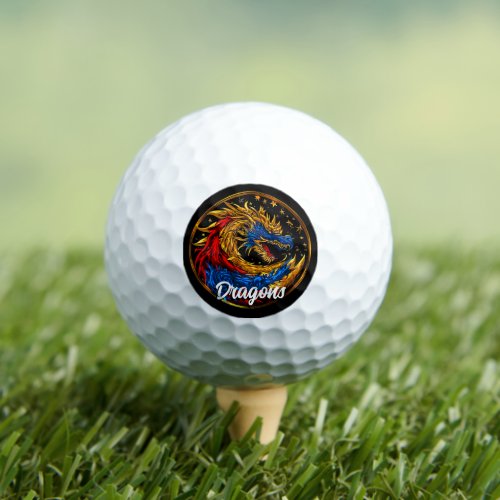 Multi_colored Ornate Chinese Dragon Golf Balls