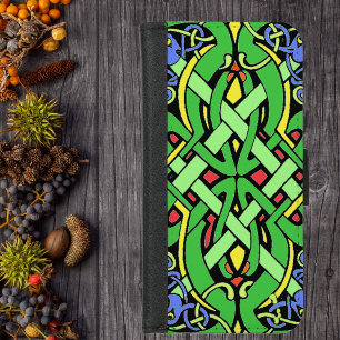 Multi Colored Ornate Irish Celtic Knot iPhone 8/7 Wallet Case