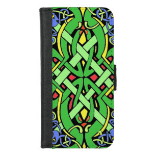 Multi Colored Ornate Irish Celtic Knot iPhone 8/7 Wallet Case