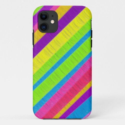 Multi colored painting stripes iPhone 11 case