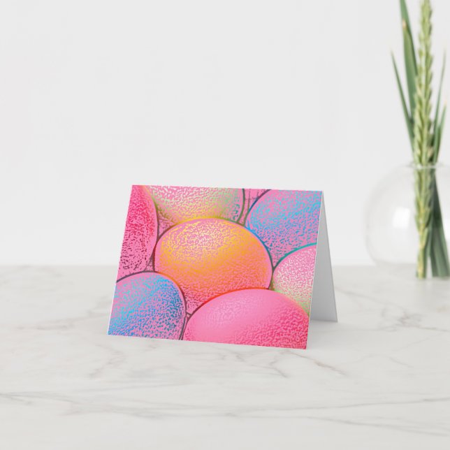 Multi colored pastel Easter eggs Holiday Card (Front)