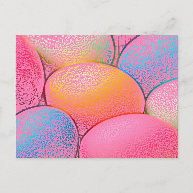 Multi colored pastel Easter eggs Holiday Postcard (Front)