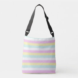 Multi Colored Pastel Striped Design Crossbody Bag