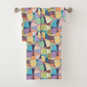 Multi-Colored Patterned Bath Towel Set