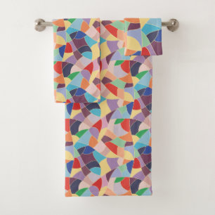 Multi-Colored Patterned Bath Towel Set
