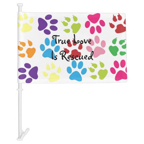 Multi_Colored Pawprint Car Flag