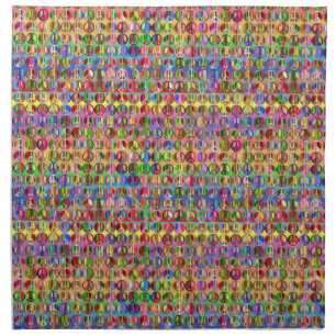 multi-colored peace symbols pattern cloth napkin