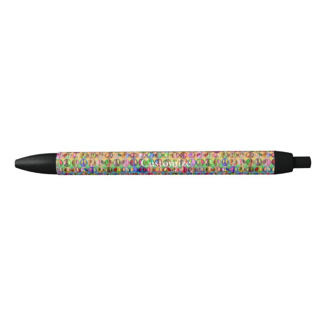 multi-colored peace symbols pattern pen (Front)