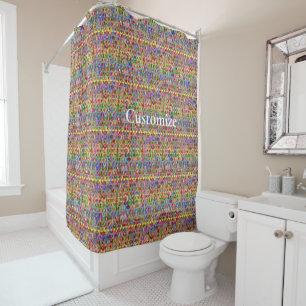 multi-colored peace symbols pattern shower curtain
