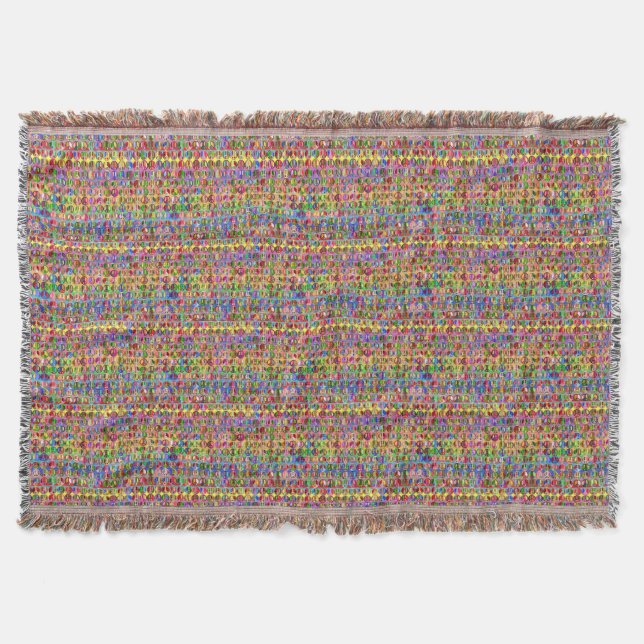 multi-colored peace symbols pattern throw blanket (Front)