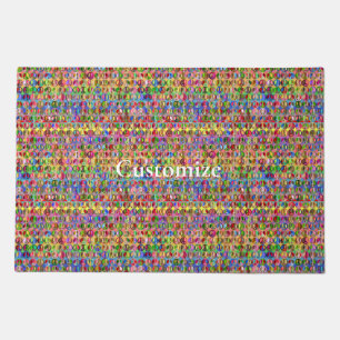 Multi-colored peace symbols pattern Thunder_Cove Doormat