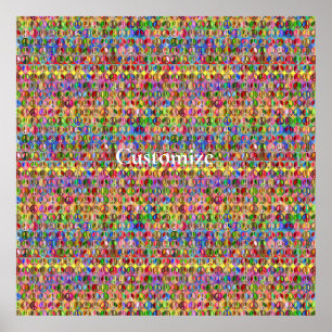 Multi-colored peace symbols pattern Thunder_Cove Poster