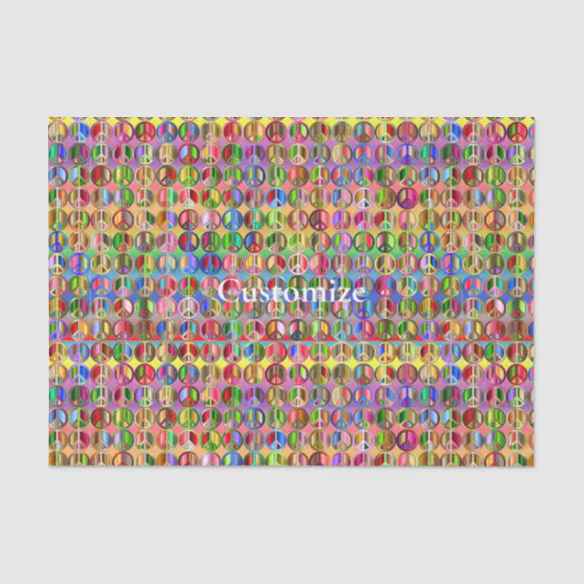 multi-colored peace symbols pattern tissue paper | Zazzle