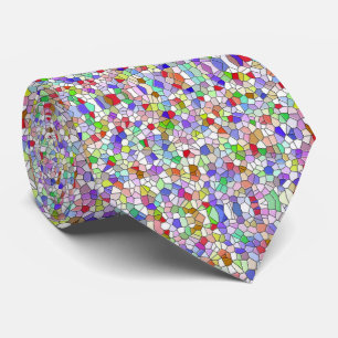 Multi colored pebble stone print neck tie