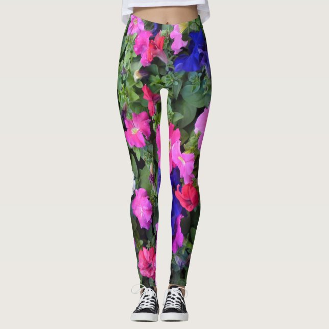 Multi Colored Petunia Leggings (Front)