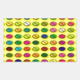 Multi-colored Pills Pattern Rectangular Sticker