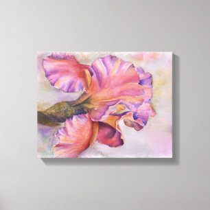 MULTI-COLORED PINK IRIS WRAPPED CANVAS PRINT