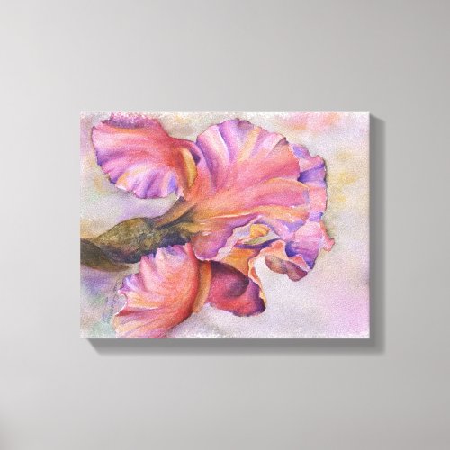 MULTI_COLORED PINK IRIS WRAPPED CANVAS PRINT