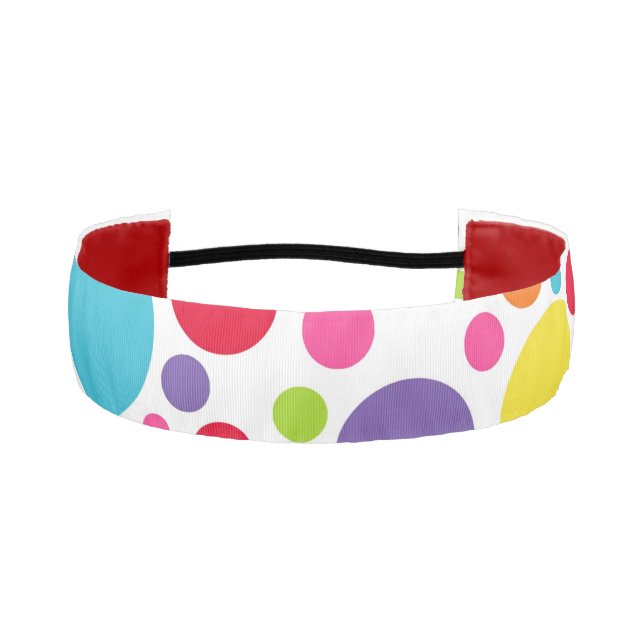 Multi Colored Polka Dot Athletic Headband (Front)