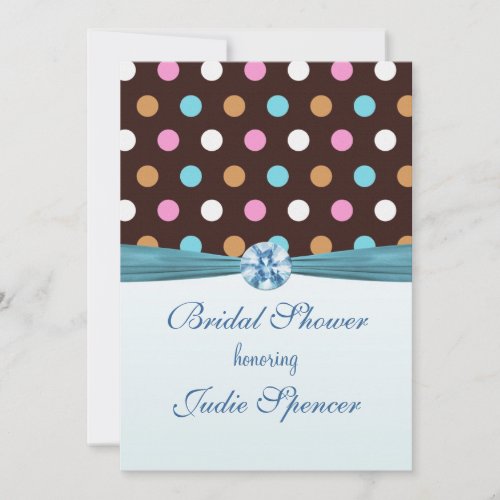 Multi _ colored polka dot Bridal shower Invitation