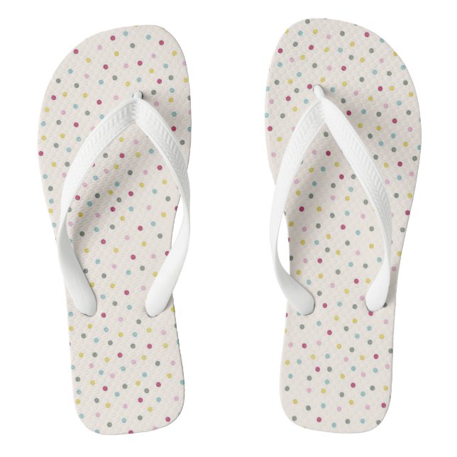 Multi-Colored Polka Dots Flip Flops (Footbed)