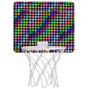 multi-colored polka dots Thunder_Cove Mini Basketball Hoop