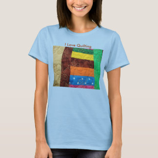 Multi-Colored Quilt Block, I Love Quilting T-Shirt