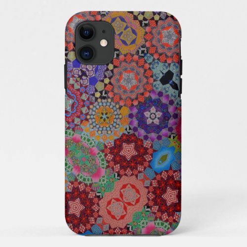 Multi_colored Quilt Pattern iPhone 11 Case