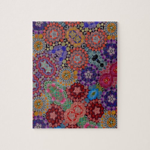 Multi_colored Quilt Pattern Jigsaw Puzzle