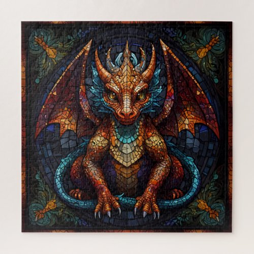 Multi Colored rainbow Dragon  Jigsaw Puzzle