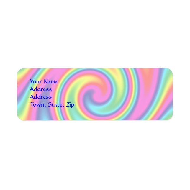 Multi-Colored Rainbow Twirl Label (Front)