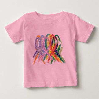 Multi-Colored Ribbons for Awareness Baby T-Shirt