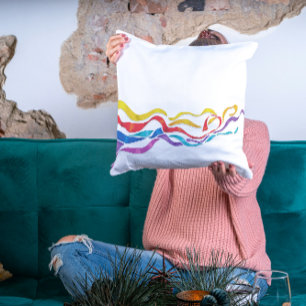 Multi colored ribbons pillow